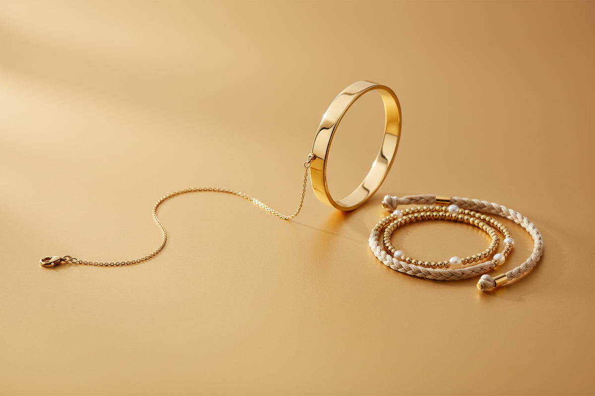 Bannière collection Bracelets sur fond or