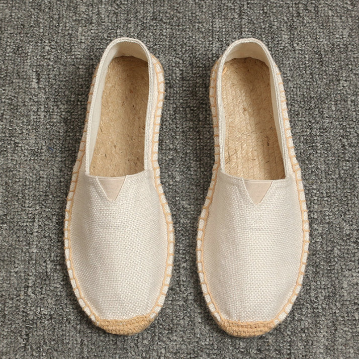 Men's Linen Espadrilles for Summer - Handmade Shoes with Canvas Sole