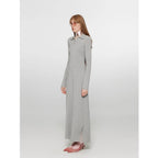"Spring Muse" Merino Wool / Exquisite Polo Collar Waist-cinching Knit A-line Dress for Women-0