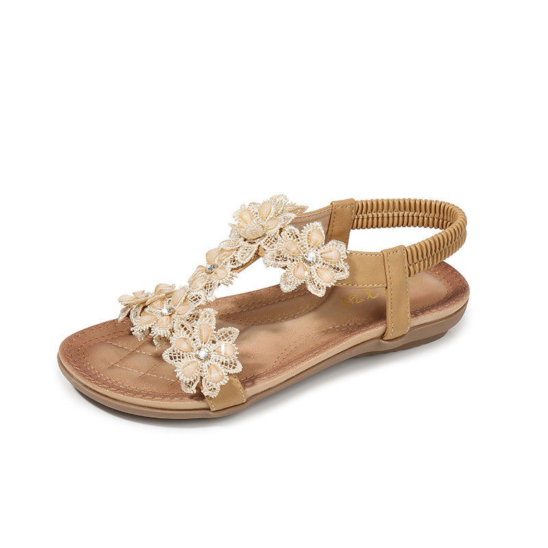 Sandales Plateforme Fleurs Grande Taille Femme - Plage