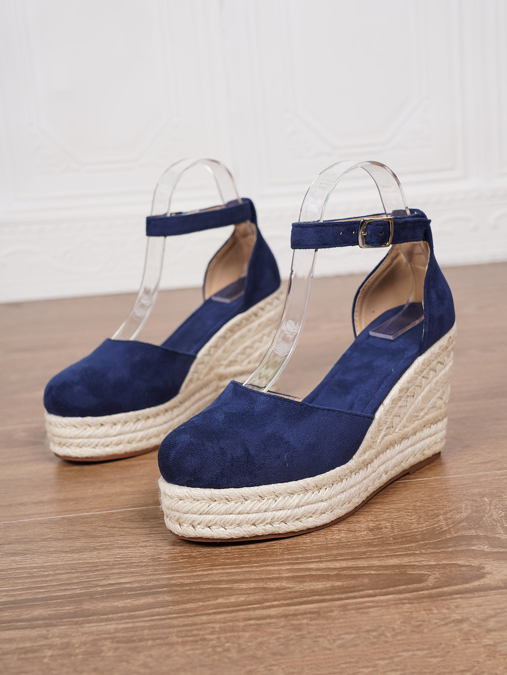 Women's Summer Platform Espadrille Sandals - Suede Ankle Strap