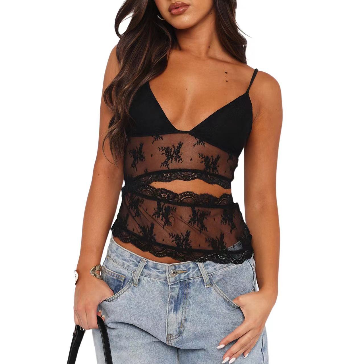 Bralette Dentelle Dos Nu Bretelles Femme - Candy Colors