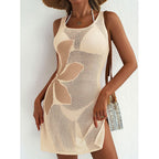 Robe Cover-Up Crochet Tricotée Jacquard Anti-UV — Robe de Plage Femme Été 2026