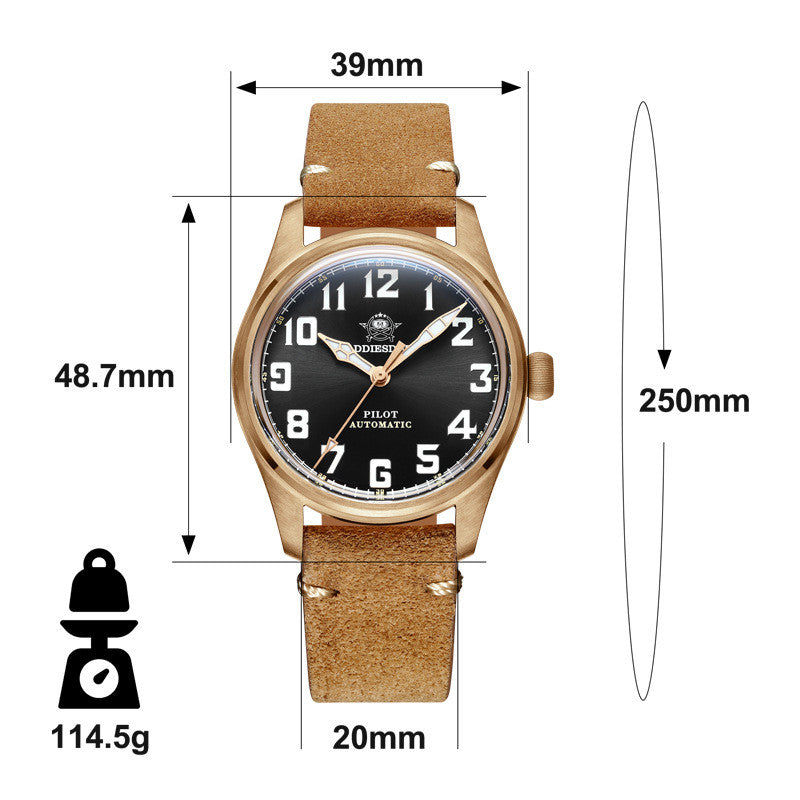 Montre Mécanique Automatique Homme - Style Bronze Vintage