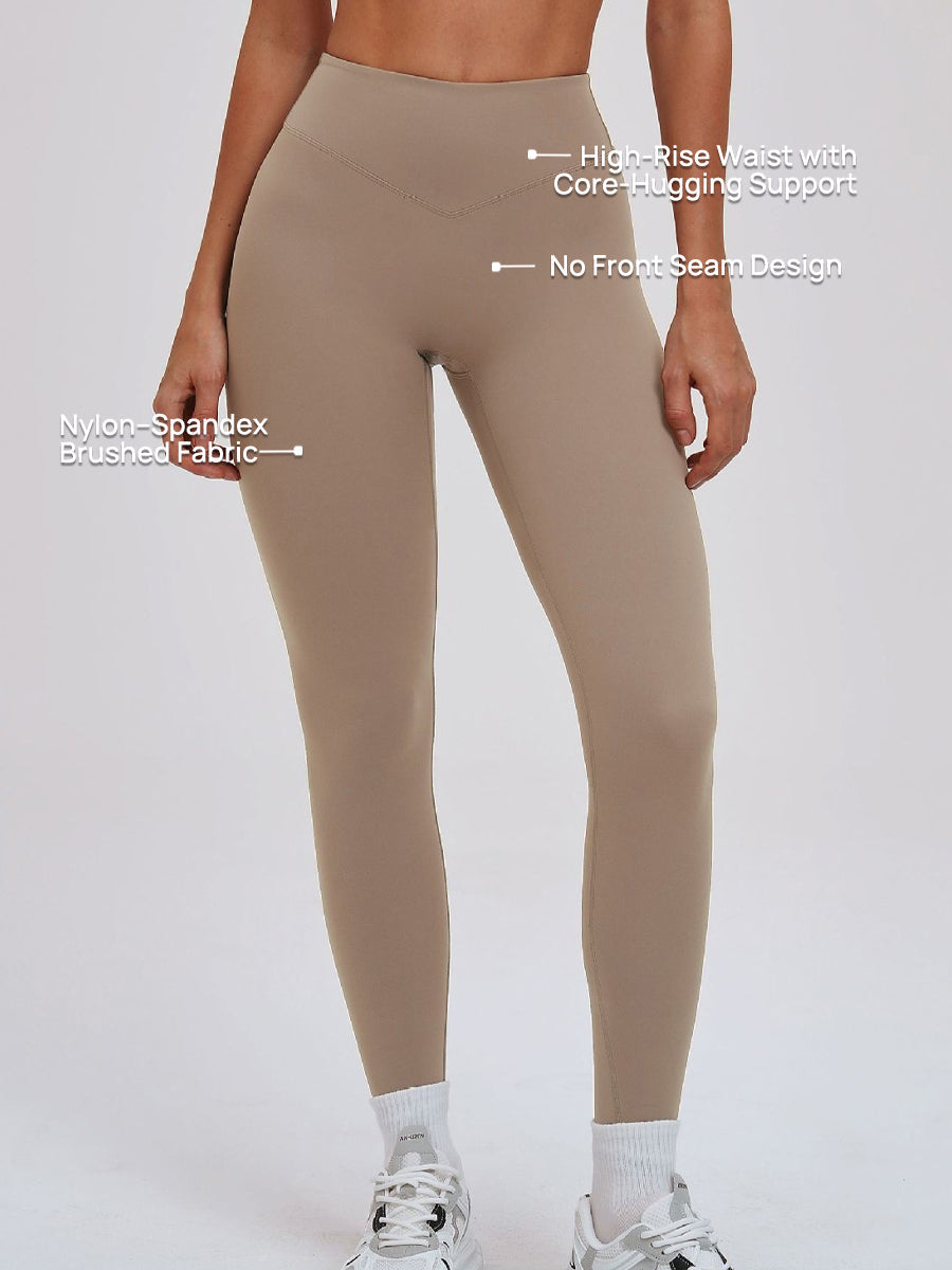 Leggings de mujer de tiro alto cepillado – Efecto moldeador y lifting, sin costura delantera