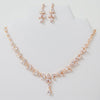 Parure Bijoux Mariage Femme Collier + Boucles d'Oreilles — Argent Or Or Rose