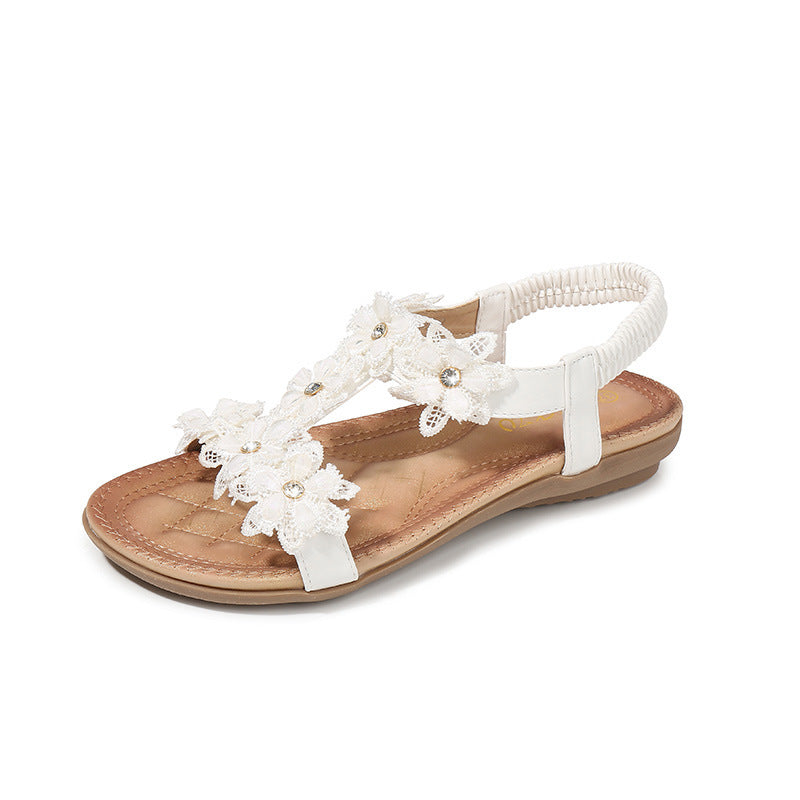 Sandales Plateforme Fleurs Grande Taille Femme - Plage