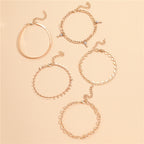 Lot of 5 Gold Crystal Ankle Bracelets