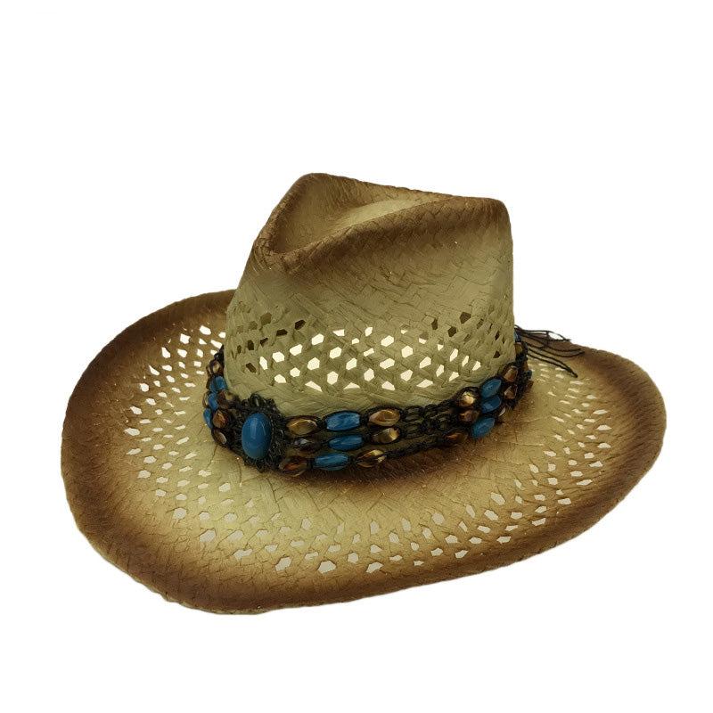 Sombrero vaquero de paja para verano - Elegante sombrero vaquero para mujer