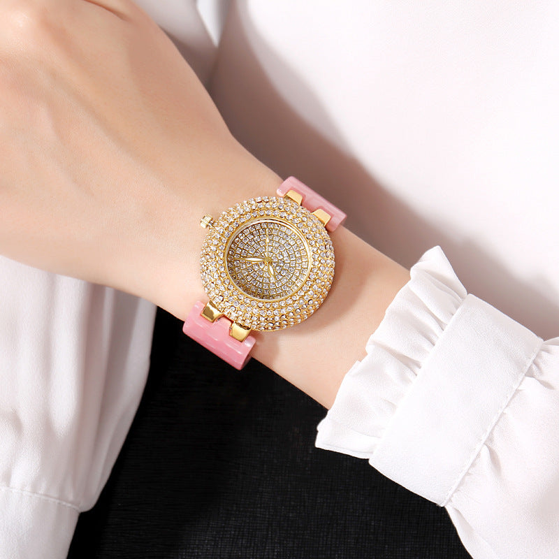 Montre Femme Luxe - Cadran Gypsophile Diamants