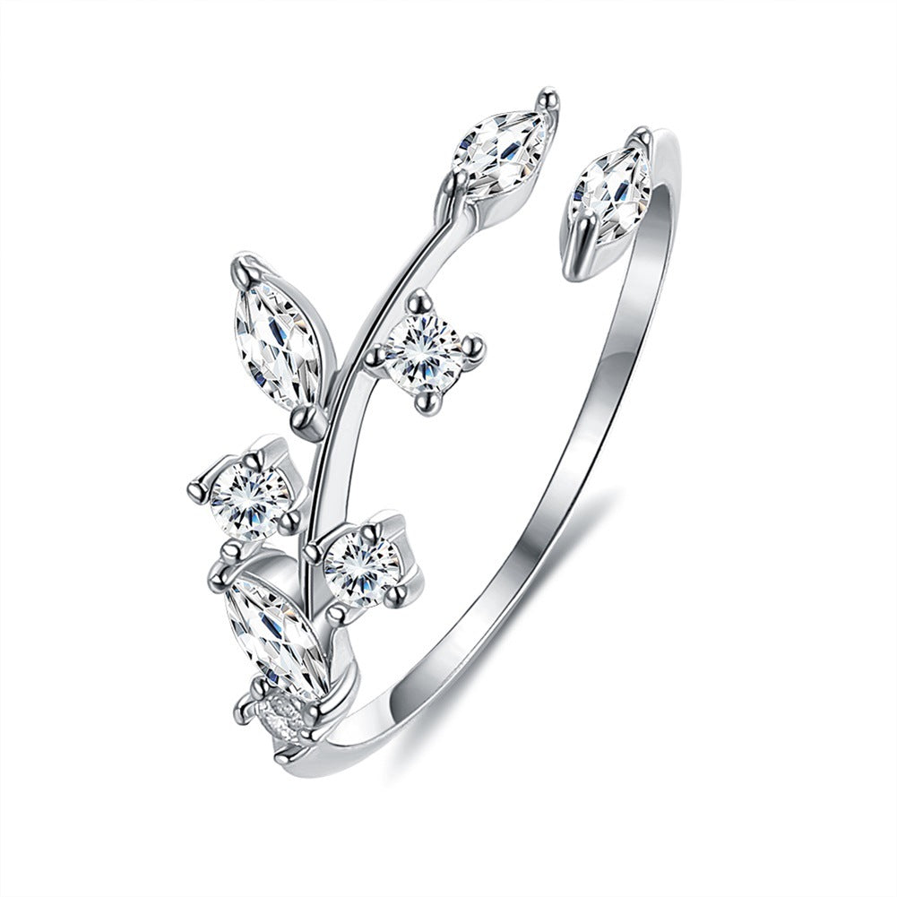 Bague Feuilles Argent 925 - Design Nature Femme