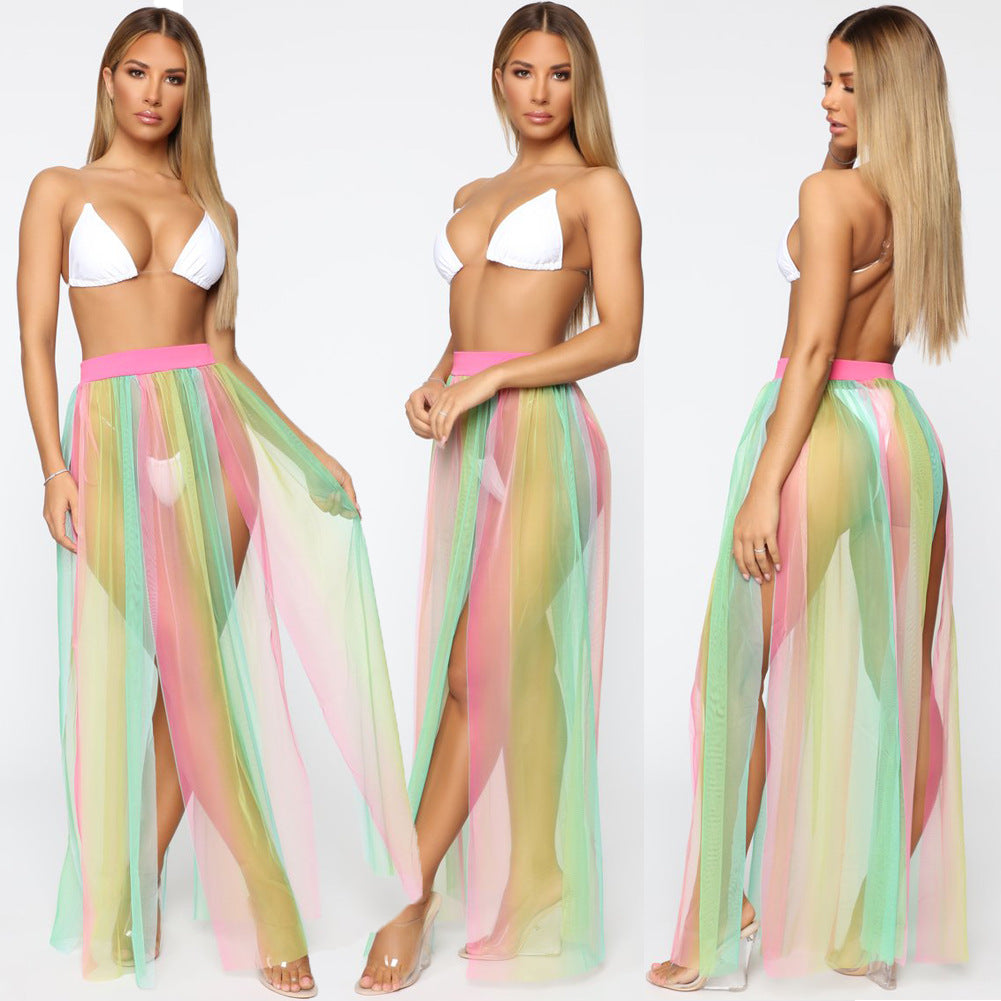 Sheer Mesh Sarong Pareo Skirt — Women's Swimsuit Cover-Up Summer 2026