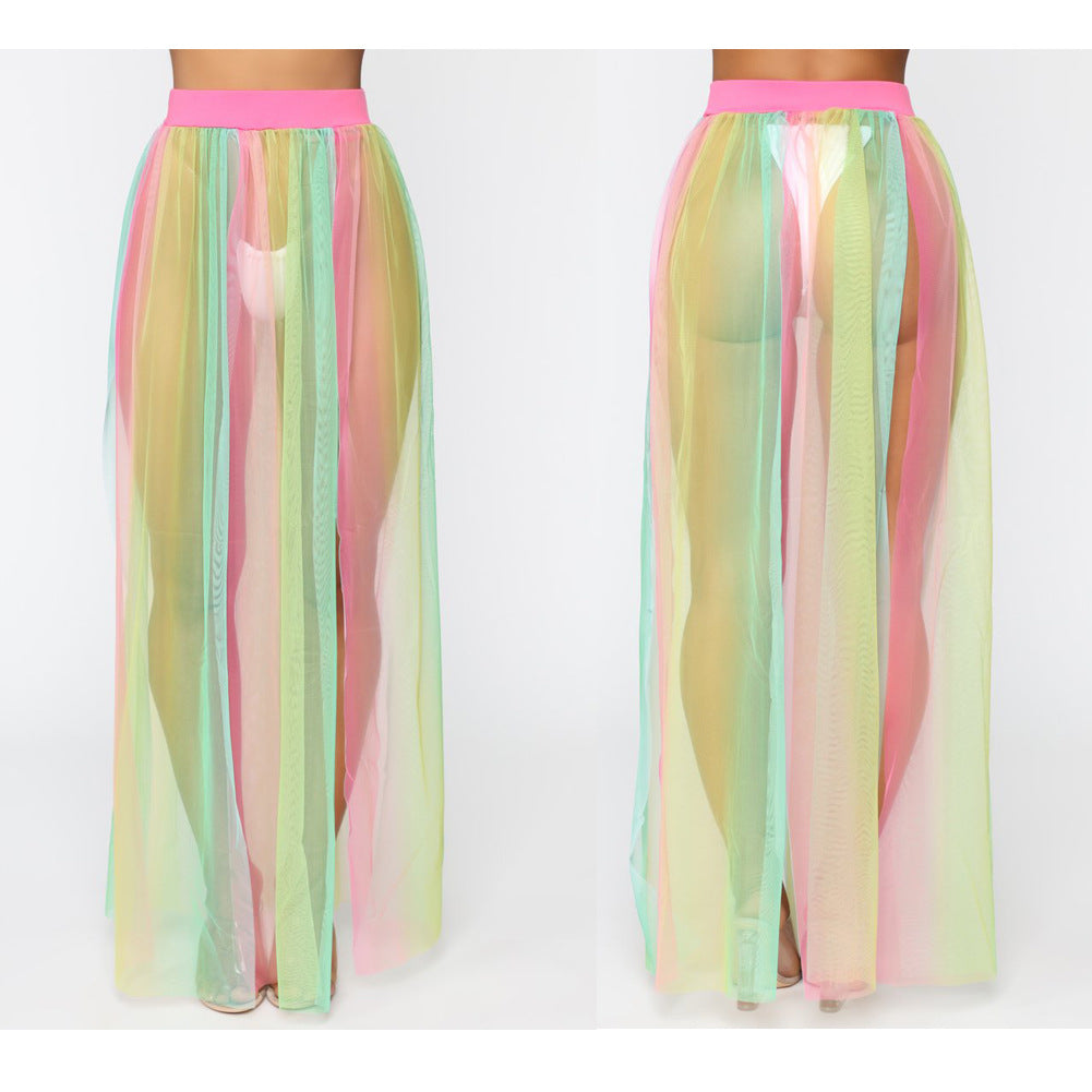 Sheer Mesh Sarong Pareo Skirt — Women's Swimsuit Cover-Up Summer 2026