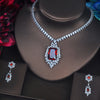 Juego de joyas, pendientes, colgante, piedras, mujer — Estilo europeo