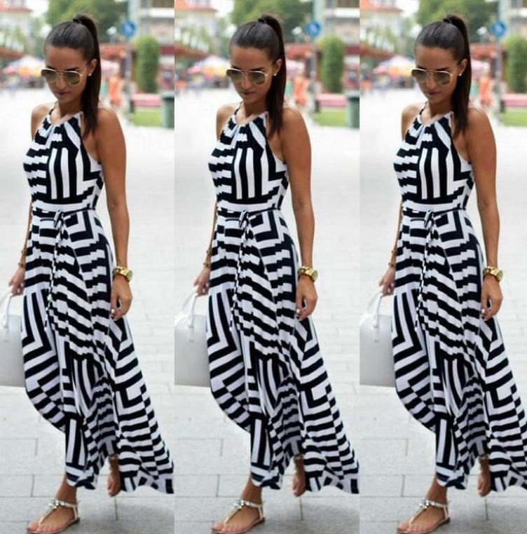 Robe Maxi d'Été Rayée Élégante — Robe Longue Femme Été 2026