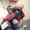 Sac Boston Bicolore Femme — Cuir PU Coutures Contrastantes Zip 2 Coloris