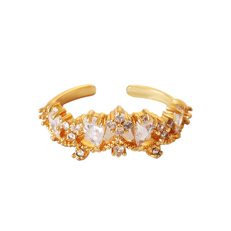 Bague Zircon Pendentif Femme - Design Goutte Élégant