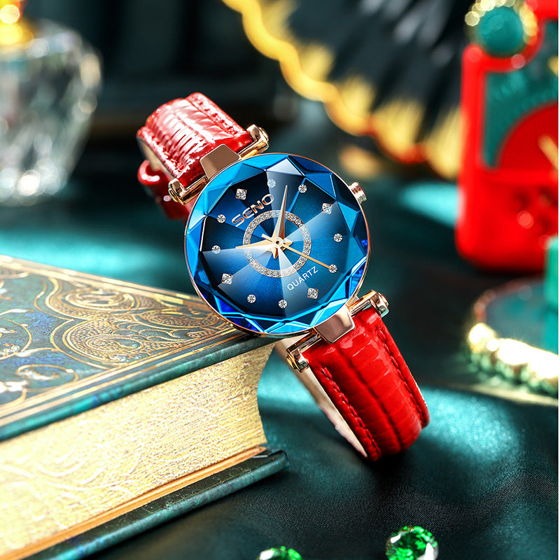 Montre Femme Etanche - Cadran Polygonal Acier