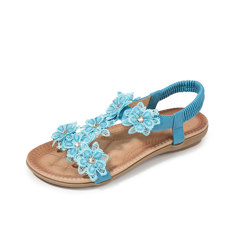 Sandales Plateforme Fleurs Grande Taille Femme - Plage