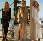 Robe de Plage Crochet Tricotée Longue — Paréo Cover-Up Femme Été 2026