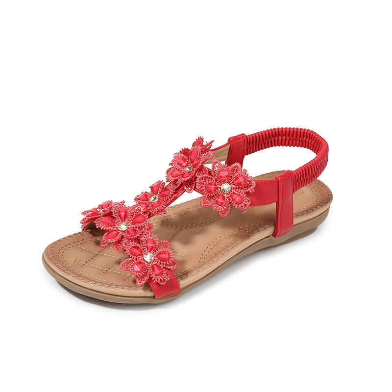 Sandales Plateforme Fleurs Grande Taille Femme - Plage
