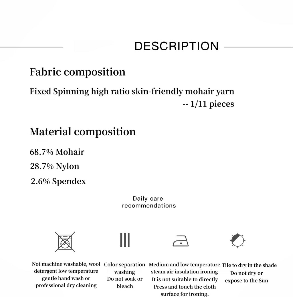 "Relaxation Notes" High-Proportion Mohair Knit Cardigan Women's Loose Short Round Neck Sweater Jacket-3
