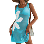 Robe Cover-Up Crochet Tricotée Jacquard Anti-UV — Robe de Plage Femme Été 2026