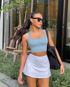 Top Sans Manches Col Carré Femme - Coupe Ajustée