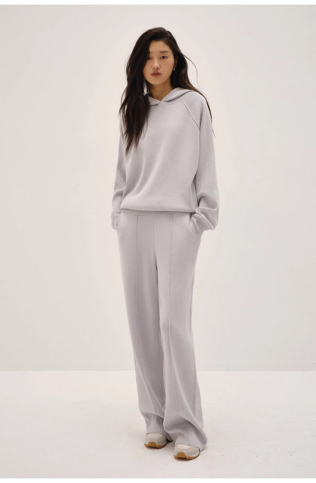 Pantalon Tricot Laine Jambe Droite Coupe Ample — FuturaTrend
