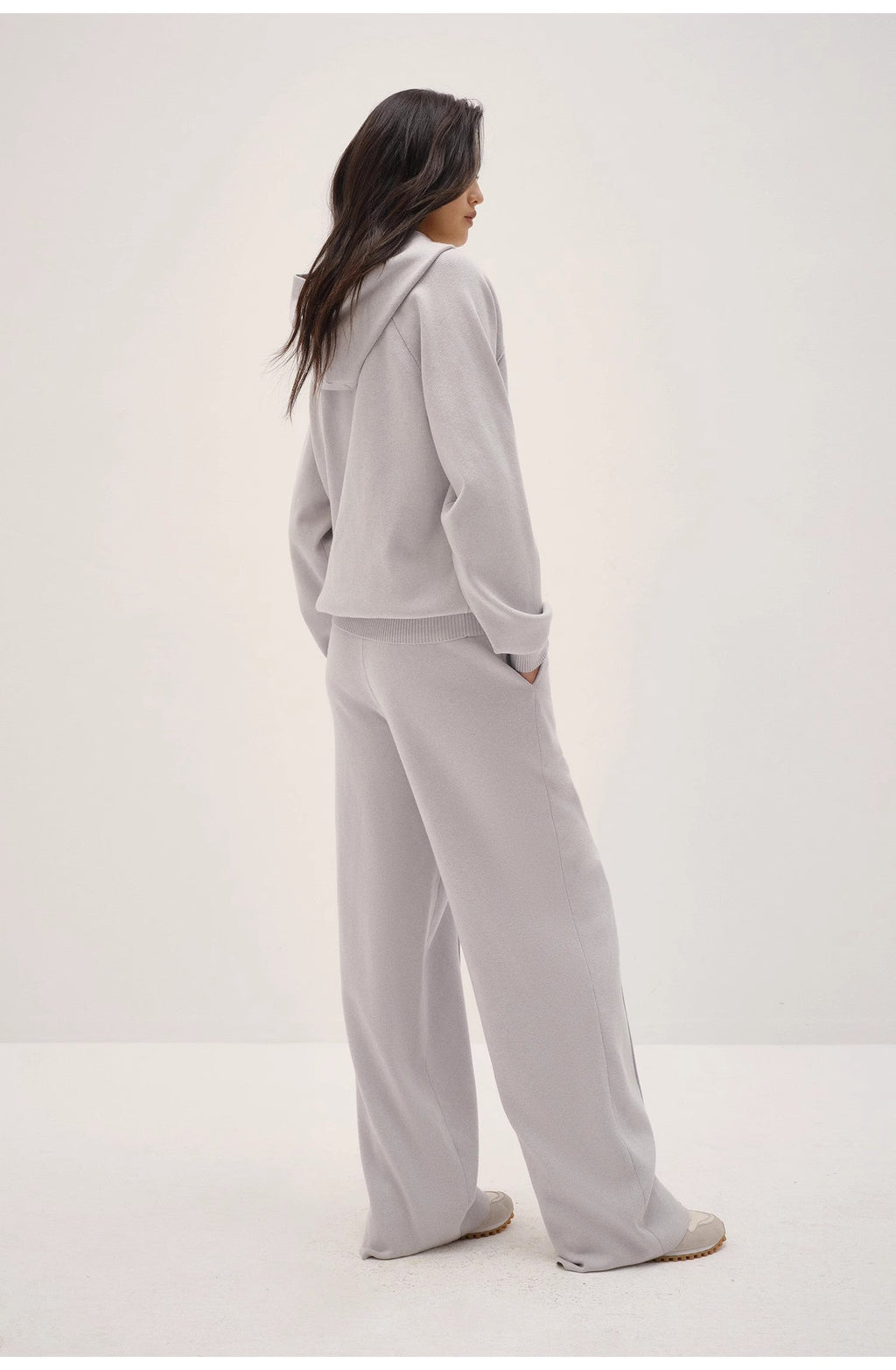 Pantalon Tricot Laine Jambe Droite Coupe Ample — FuturaTrend