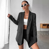 Manteau Casual Femme Rayé | Coupe Ample | Manches Longues | Noir | S-2XL