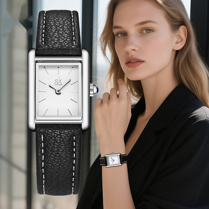 Montre Femme Retro Quartz - Petit Cadran Carré Tendance