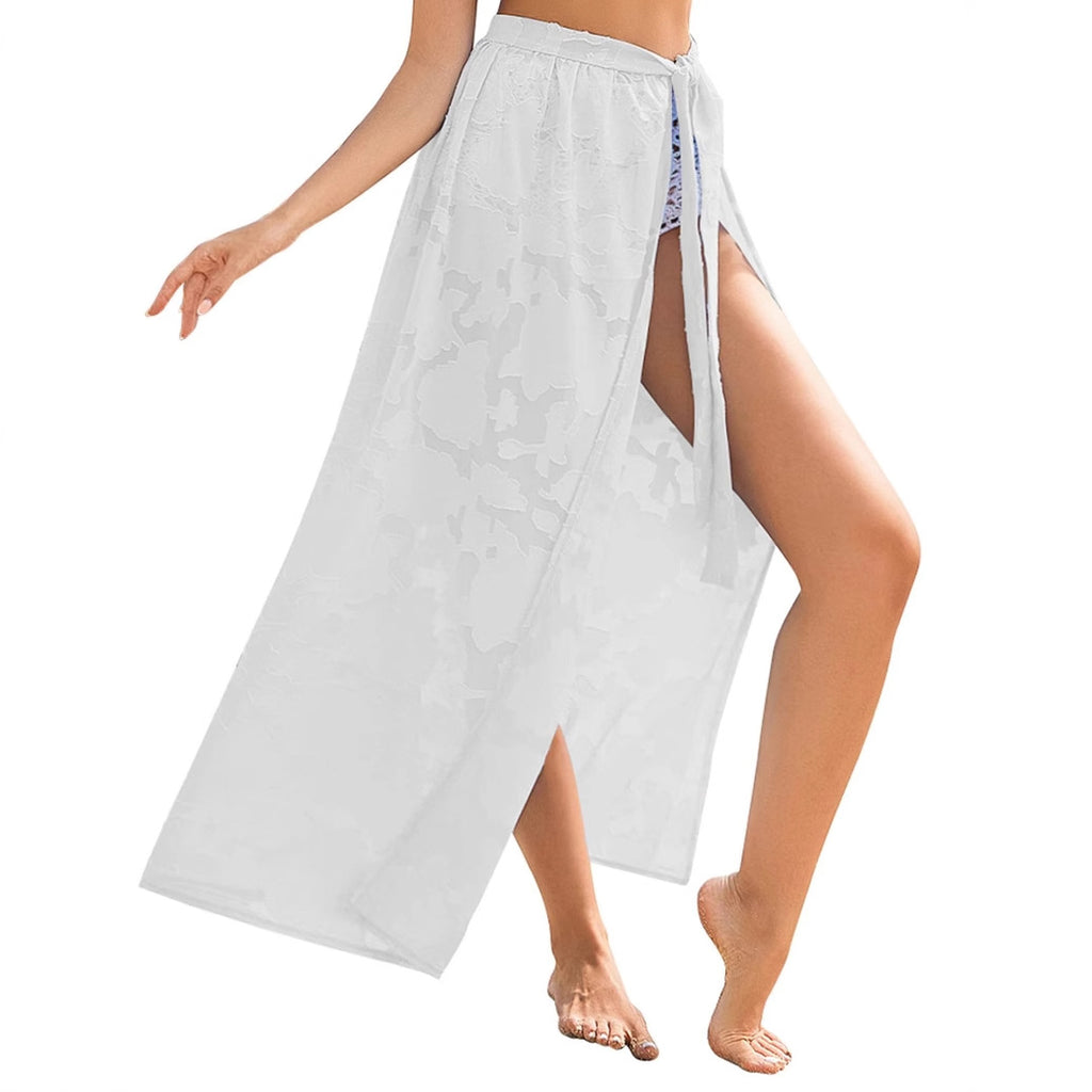 Floral Sheer Sarong Skirt — Women's Summer 2026 Swimsuit Cover-Up