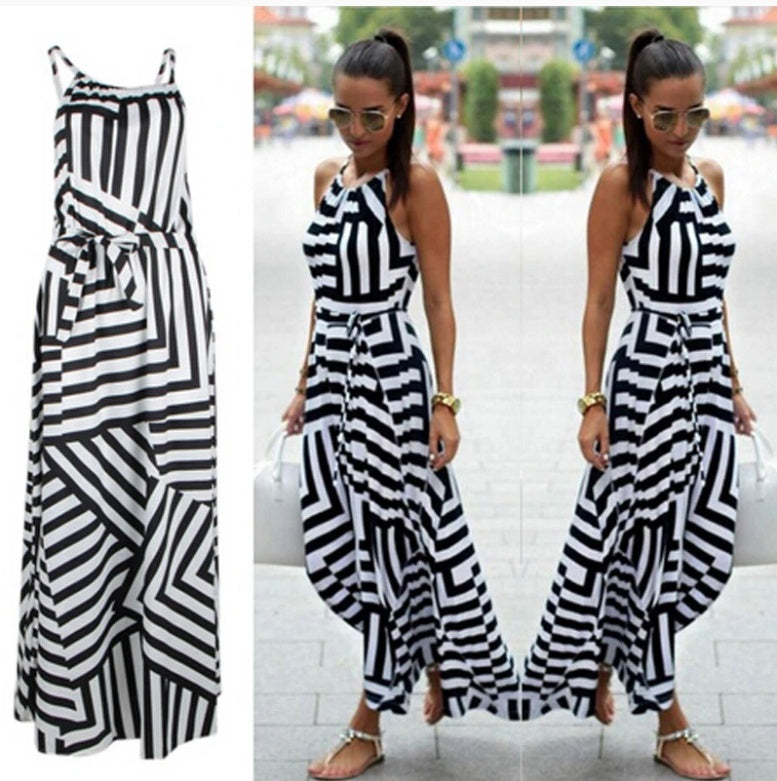 Robe Maxi d'Été Rayée Élégante — Robe Longue Femme Été 2026
