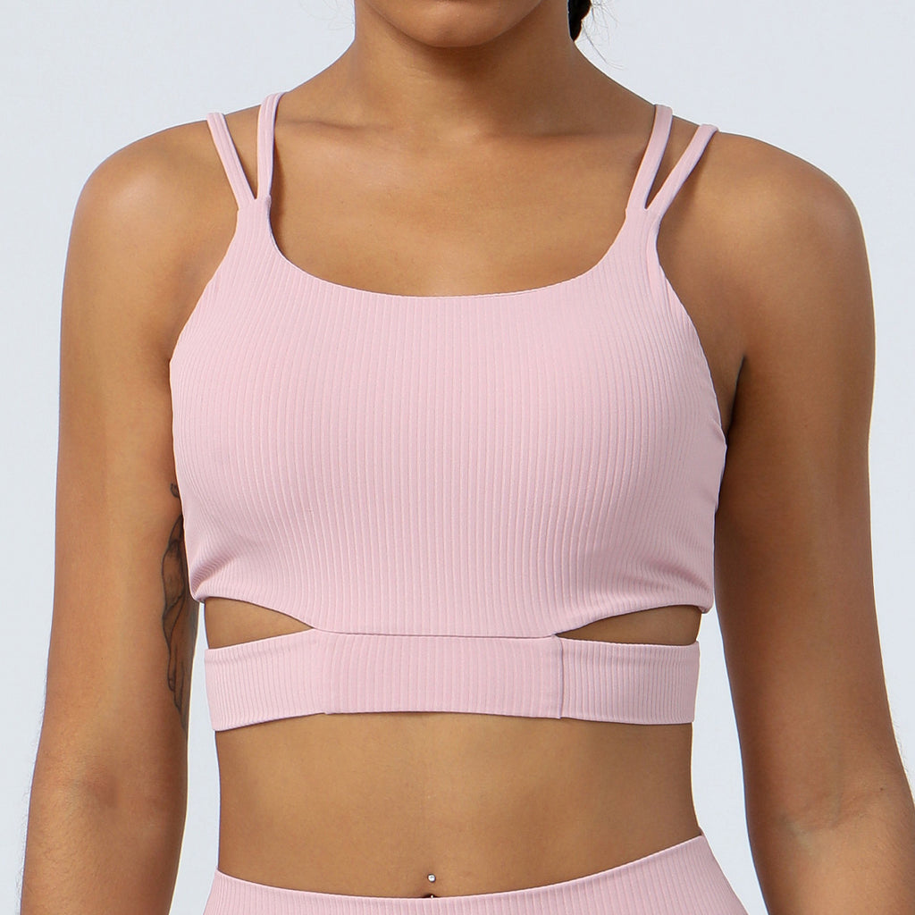 Top Sport Dos Nu Côtelé Femme - Gilet Fitness Slim