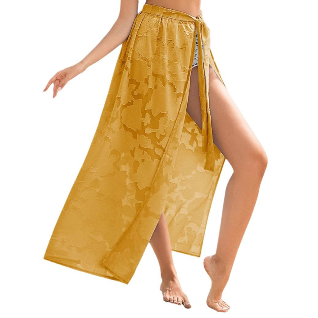 Floral Sheer Sarong Skirt — Women's Summer 2026 Swimsuit Cover-Up