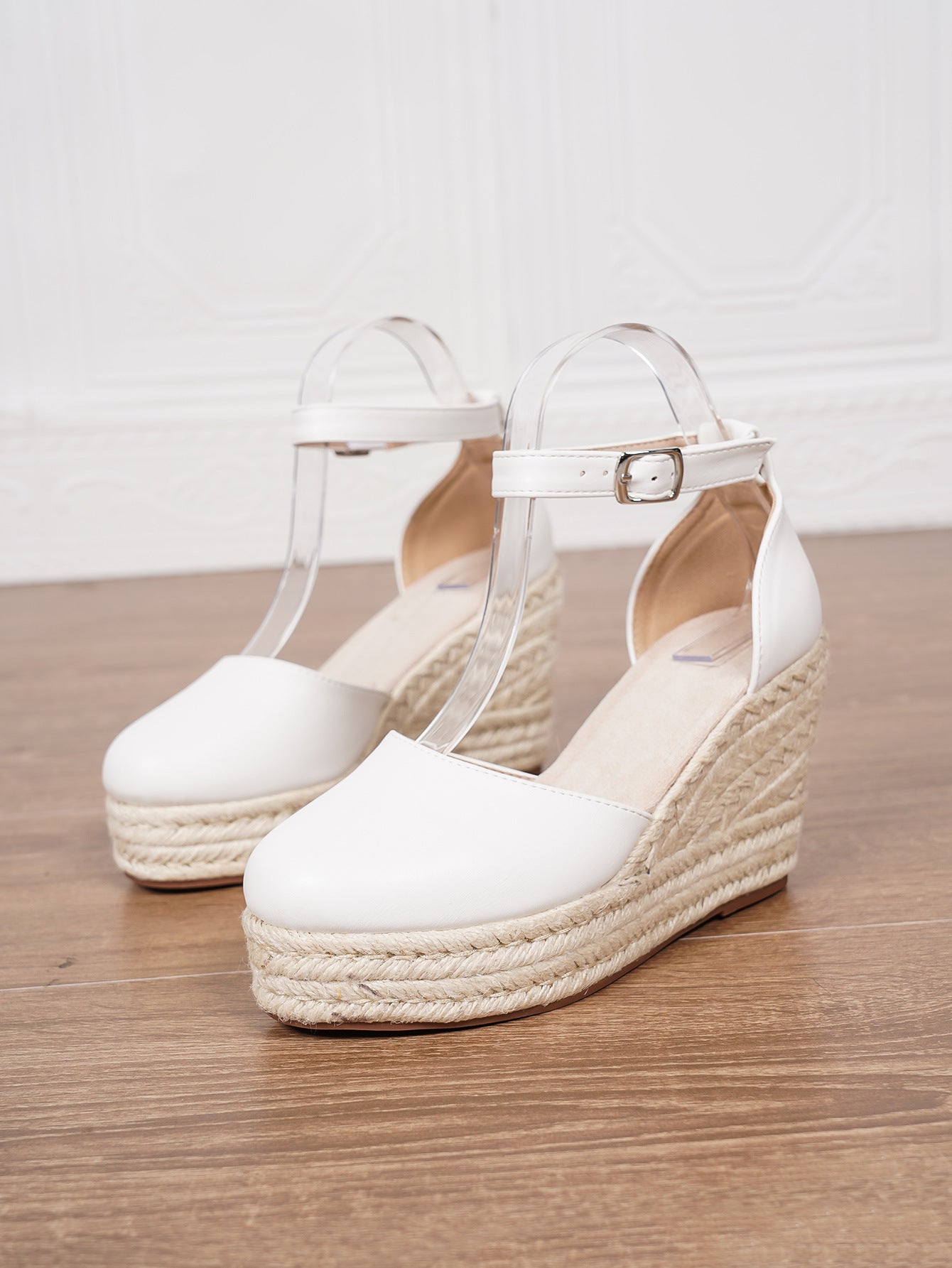 Women's Summer Platform Espadrille Sandals - Suede Ankle Strap