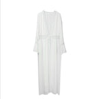 Robe de Plage Crochet Tricotée Longue — Paréo Cover-Up Femme Été 2026