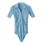 Body Côtelé Manches Longues Femme - Sous-Pull Gainant