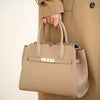 Sac à Main Grande Capacité avec Foulard en Soie – Gris Éléphant