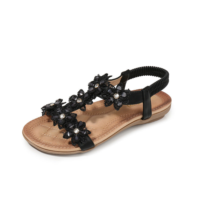 Sandales Plateforme Fleurs Grande Taille Femme - Plage
