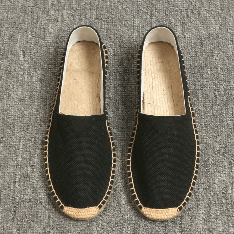 Men's Linen Espadrilles for Summer - Handmade Shoes with Canvas Sole