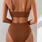 Bikini Deux Pièces Tissu Côtelé Fashion — Maillot de Bain Femme Été 2026