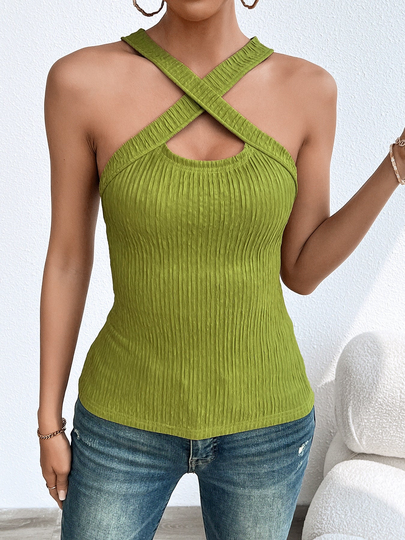 Top Côtelé Brossé Femme - Maille Polyvalente Tendance