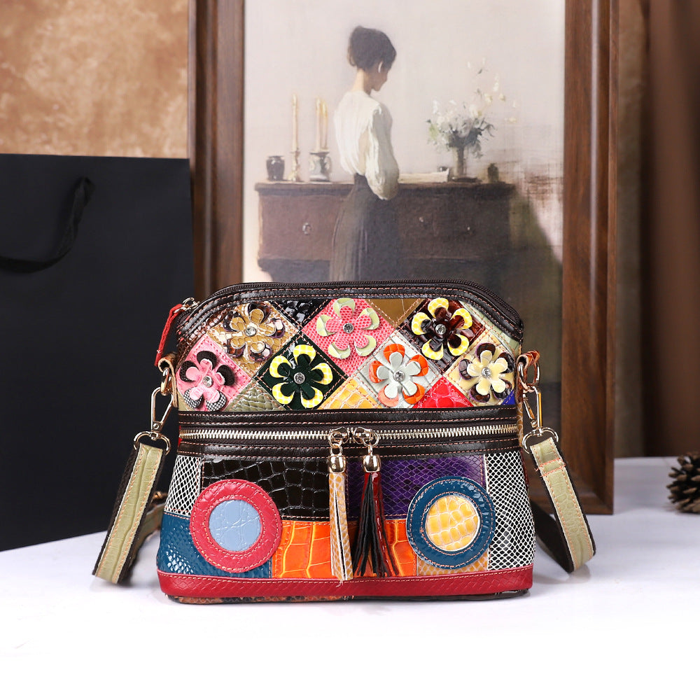 Sac Femme Cuir Première Couche Coloré Tressé — Premium Luxury FuturaTrend