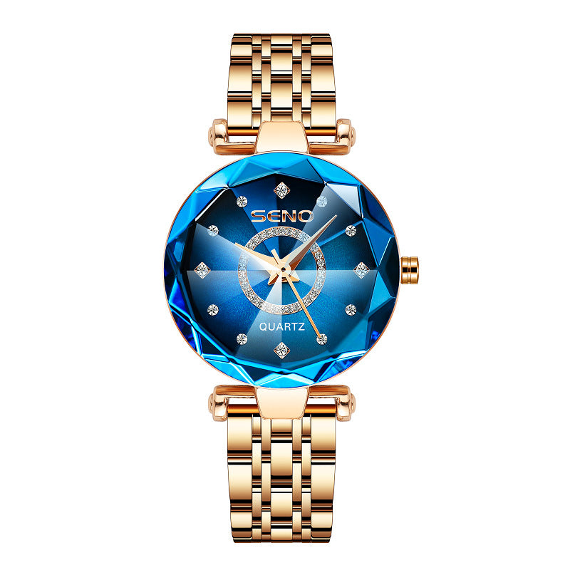 Montre Femme Etanche - Cadran Polygonal Acier
