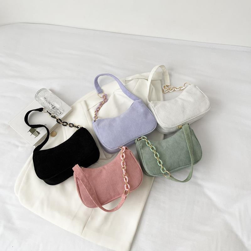 Sac Tissu Velours Côtelé Artistique Minimaliste — Luxury FuturaTrend