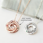 Collier Maman Personnalisé Prénoms & Pierres de Naissance