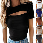 Cut-Out Bust Short Sleeve Top - Sexy Style