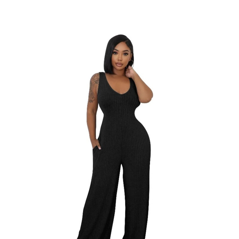 Women's Ribbed Long Sleeve Jumpsuit